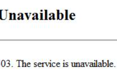 503 Service Unavailable（服务不可用）